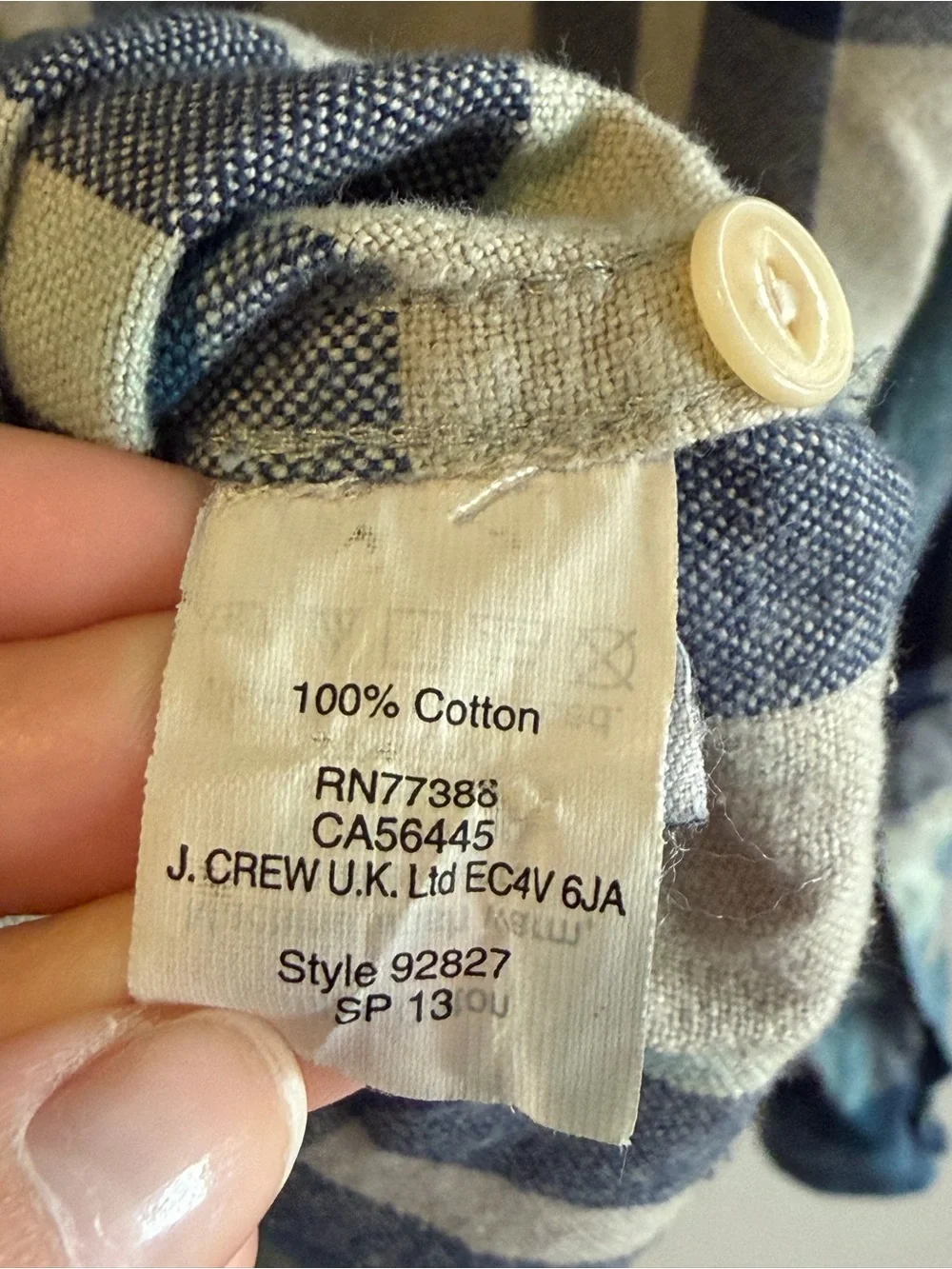 J. Crew 100% cotton